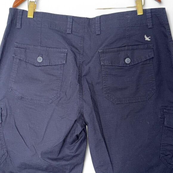 Eddie Bauer NWT Soft Cotton Rip-Stop Cargo Ankle Pants in Navy size 16 - Picture 6 of 9